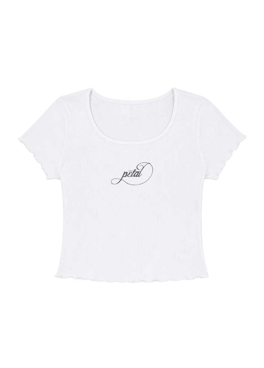 petal ripped photo baby tee