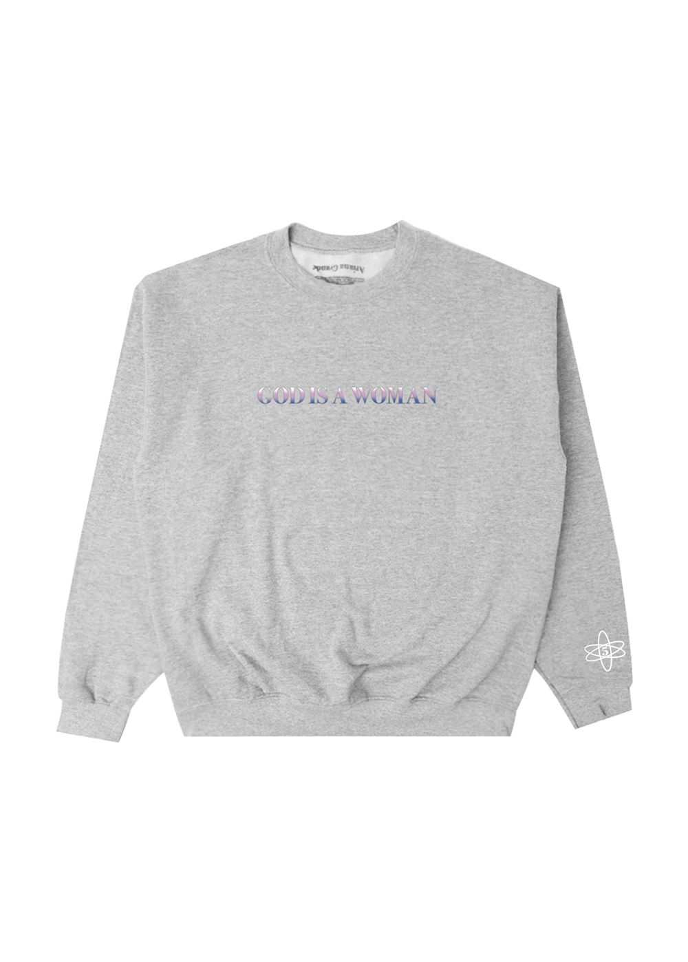 god is a woman puff print crewneck
